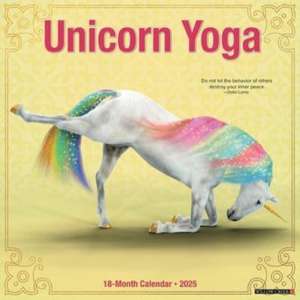 Unicorn Yoga 2025 12 X 12 Wall Calendar de Willow Creek Press