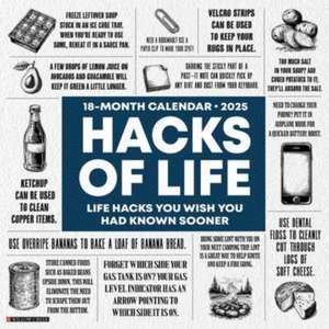 Hacks of Life 2025 12 X 12 Wall Calendar de Willow Creek Press