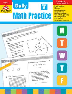 Daily Math Practice, Grade 6 Te de Evan-Moor Educational Publishers