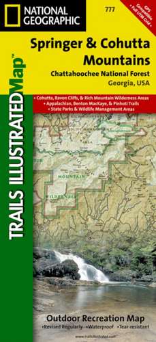 Springer & Cohutta Mountains, Chattahoochee National Forest: Trails Illustrated Other Rec. Areas de National Geographic Maps