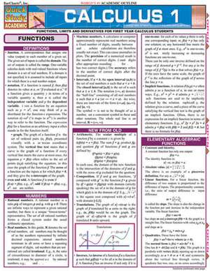 Calculus 1 Laminate Reference Chart: Functions, Limits and Derivatives for First Year Calculus Students de BarCharts Inc