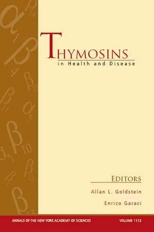 Thymosins in Health and Disease – First International Conference de AL Goldstein