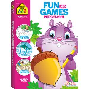 School Zone Fun and Games Preschool Activity Workbook de School Zone