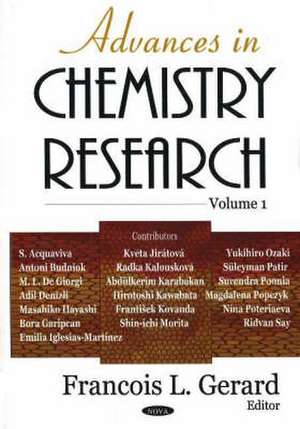 Advances in Chemistry Research de Francois L. Gerard