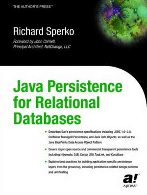 Java Persistence for Relational Databases de Richard Sperko