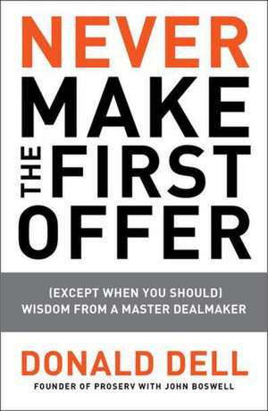 Never Make The First Offer de John Boswell