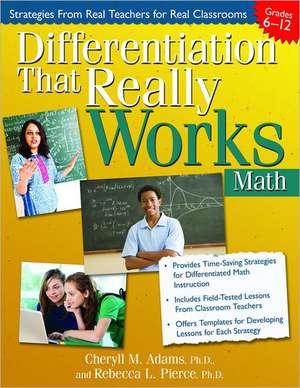 Differentiation That Really Works de Cheryll M Adams