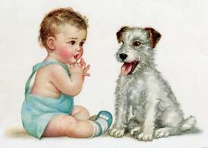 Dog and Baby Friendship Greeting Card [With Envelope] de Charlotte Becker