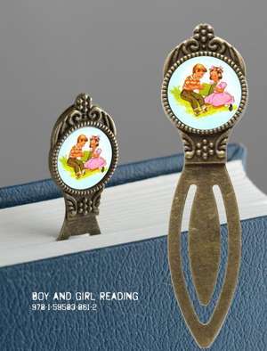 Book Lover's Bookmark - Boy and Girl Reading