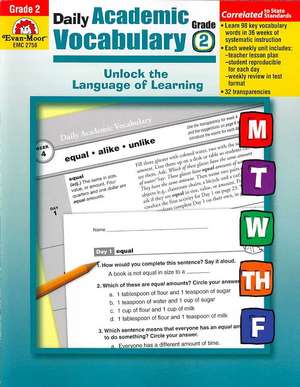 Daily Academic Vocabulary Grade 2 [With Transparencies] de Marilyn Evans