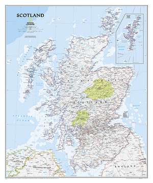 Scotland Classic, laminated: Wall Maps Countries & Regions de National Geographic Maps