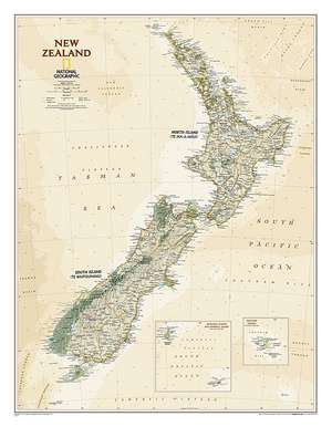 New Zealand Executive, tubed de National Geographic Maps