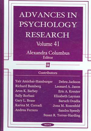 Advances in Psychology Research de Alexandra Columbus