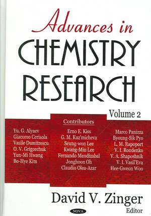 Advances in Chemistry Research de David V. Zinger