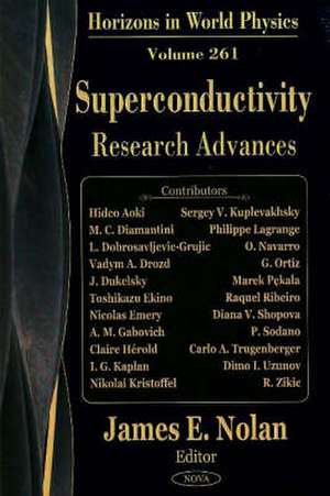 Superconductivity Research Advances de James E. Nolan