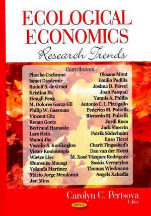 Ecological Economics Research Trends de Carolyn C. Pertsova