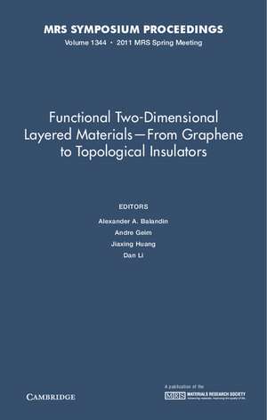 Functional Two-Dimensional Layered Materials — From Graphene to Topological Insulators: Volume 1344 de Alexander A. Balandin