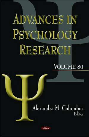 Advances in Psychology Research de Alexandra Columbus