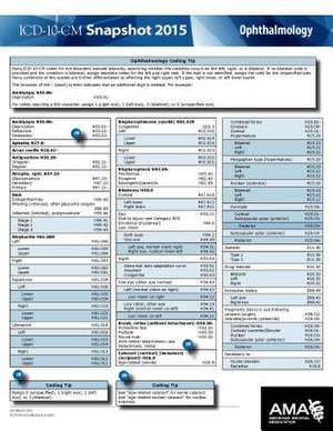 ICD-10-CM 2015 Snapshot Card - Ophthalmology de American Medical Association