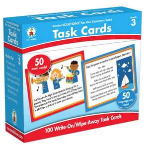 Task Cards Learning Cards, Grade 3 de Carson-Dellosa Publishing