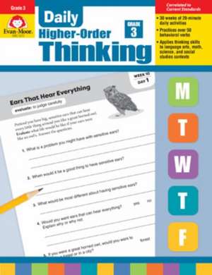 Daily Higher-Order Thinking, Grade 3 de Evan-Moor Educational Publishers