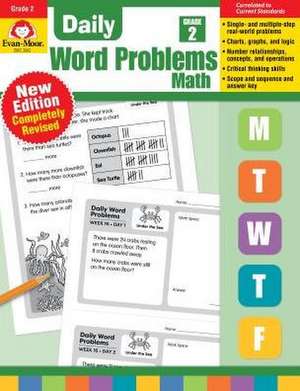 Daily Word Problems Math, Grade 2 Teacher Edition de Evan-Moor Educational Publishers