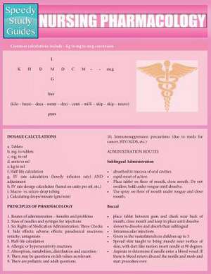 Nursing Pharmacology (Speedy Study Guides de Speedy Publishing LLC