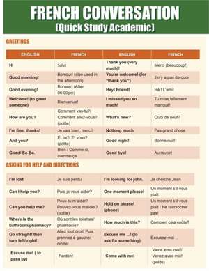 French Conversation: Quick Study Academic de Quick Charts