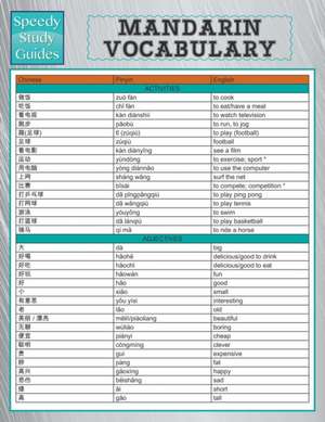 Mandarin Vocabulary (Speedy Language Study Guide) de Speedy Publishing LLC