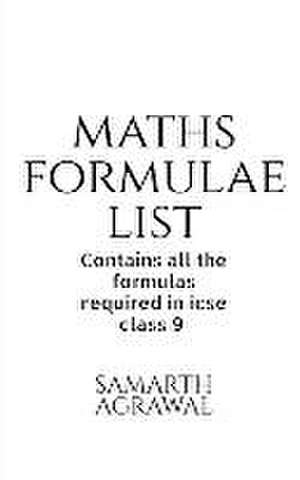 Maths Formula List de Samarth Agrawal