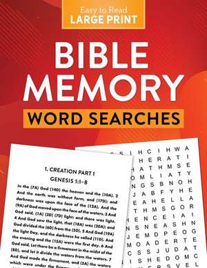 Bible Memory Word Searches Large Print de Compiled By Barbour Staff