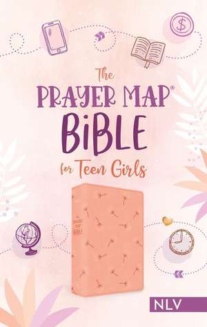 The Prayer Map Bible for Teen Girls Nlv [Coral Dandelions] de Compiled By Barbour Staff