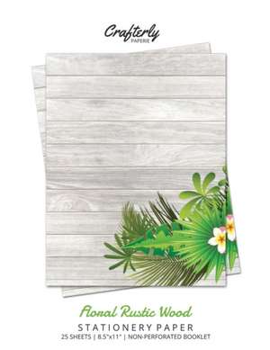 Floral Rustic Wood Stationery Paper de Crafterly Paperie