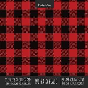 Buffalo Plaid Scrapbook Paper Pad 8x8 Decorative Scrapbooking Kit for Cardmaking Gifts, DIY Crafts, Printmaking, Papercrafts, Red and Black Check Designer Paper de Crafty As Ever