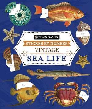 Brain Games - Sticker by Number - Vintage: Sea Life (28 Images to Sticker) de Publications International Ltd