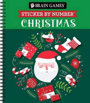 Brain Games - Sticker by Number: Christmas (28 Images to Sticker - Santa Cover - Bind Up) de Publications International Ltd