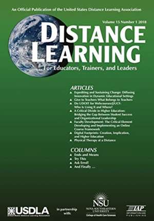 Distance Learning - Volume 15 Issue 1, 2018 de Charles Schlosser