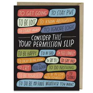 6-Pack Em & Friends Permission Slip Card