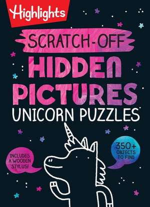 Scratch–Off Hidden Pictures Unicorn Puzzles de Highlights Highlights