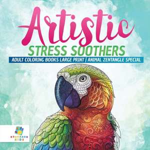 Artistic Stress Soothers | Adult Coloring Books Large Print | Animal Zentangle Special de Educando Adults