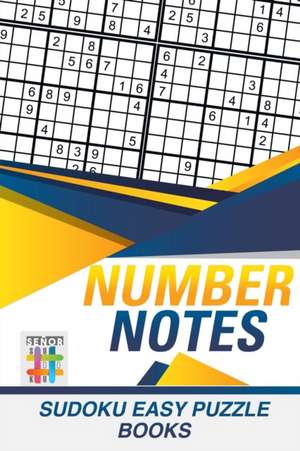 Number Notes | Sudoku Easy Puzzle Books de Senor Sudoku