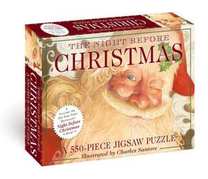 The Night Before Christmas: 550-Piece Jigsaw Puzzle and Book: A 550-Piece Family Jigsaw Puzzle Featuring The Night Before Christmas! de Charles Santore