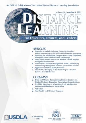 Distance Learning Vol 18 Issue 4 de Michael Simonson