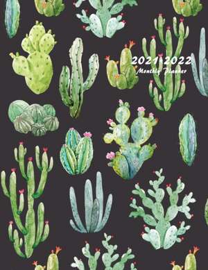 2021-2022 Monthly Planner: Large Two Year Planner with Beautiful Cactus Cover de Miracle Planners