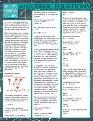 Algebraic Equations (Speedy Study Guide) de Speedy Publishing LLC