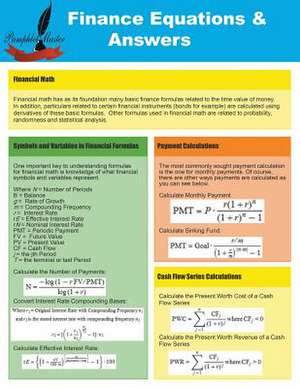 Finance Equations & Answers de Pamphlet Master