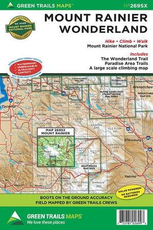 Mount Rainier Wonderland Climbing, Wa No. 269sx de Green Trails Maps