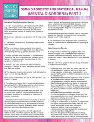 Dsm-5 Diagnostic and Statistical Manual (Mental Disorders) Part 2 (Speedy Study Guides): Ciao! de Speedy Publishing LLC