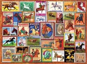 Vintage Equestrian Stamp Posters 1000-Piece Puzzle de Lewis T Johnson