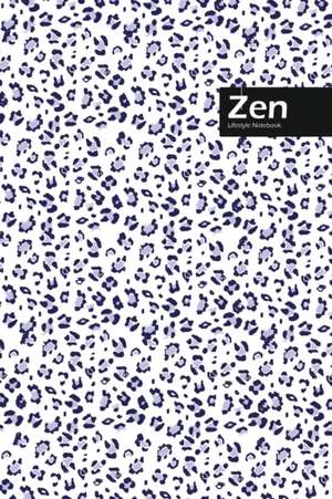 Zen Lifestyle, Animal Print, Write-in Notebook, Dotted Lines, Wide Ruled, Medium Size 6 x 9 Inch (Blue) de Design